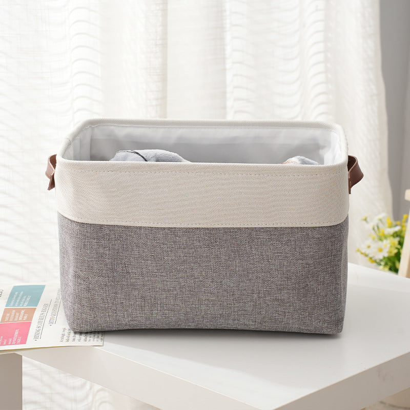 Cotton And Linen Thickened Storage Basket Clothes Socks Book Storing Storage Box