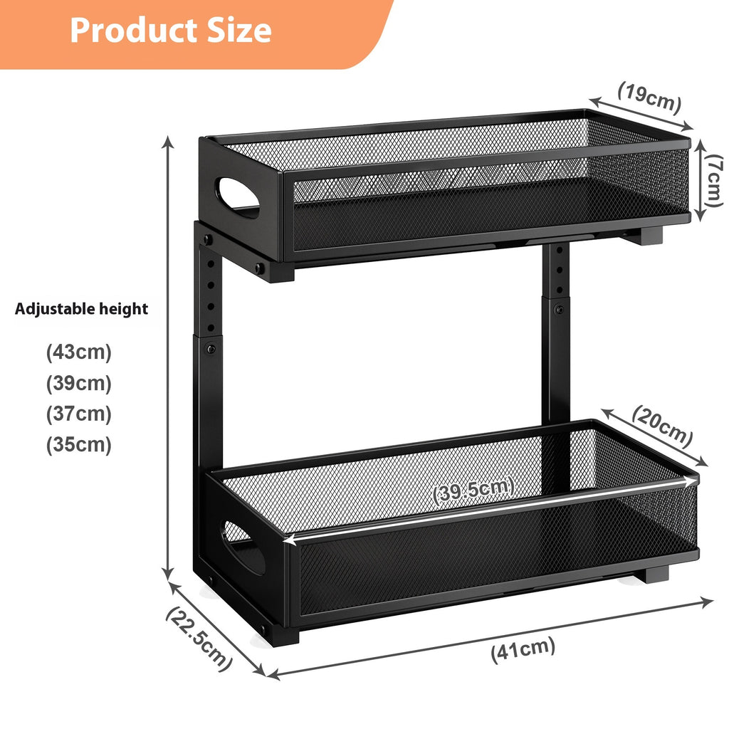 Pull-out Double-layer Lath Drawer Kitchen Cabinet Spice Jar Pull-out Basket Retractable Storage Rack