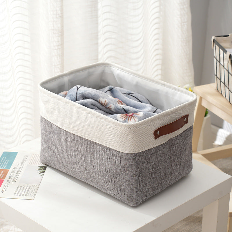 Cotton And Linen Thickened Storage Basket Clothes Socks Book Storing Storage Box