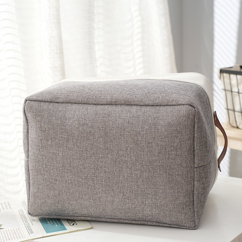 Cotton And Linen Thickened Storage Basket Clothes Socks Book Storing Storage Box